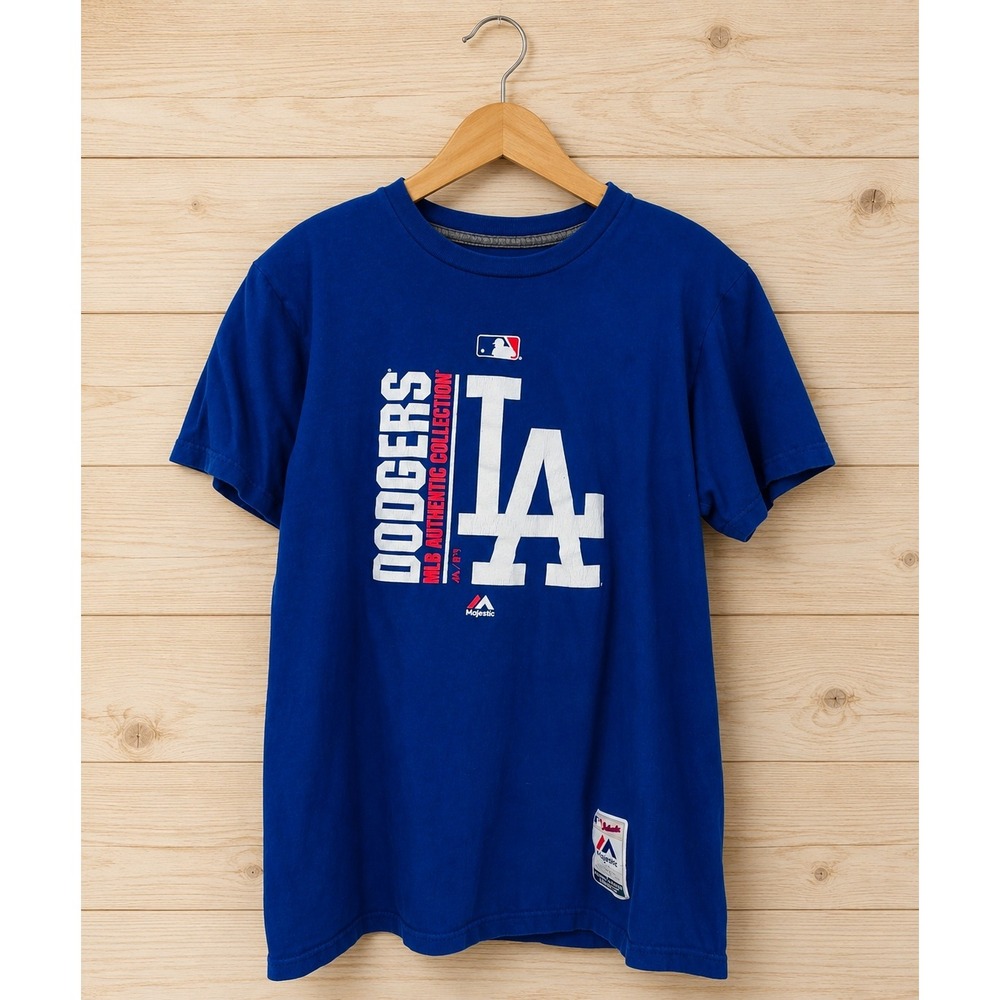 Majestic LA Dodgers MLB Authentic Collection T-Shirt Blue Size XL Baseball Tee